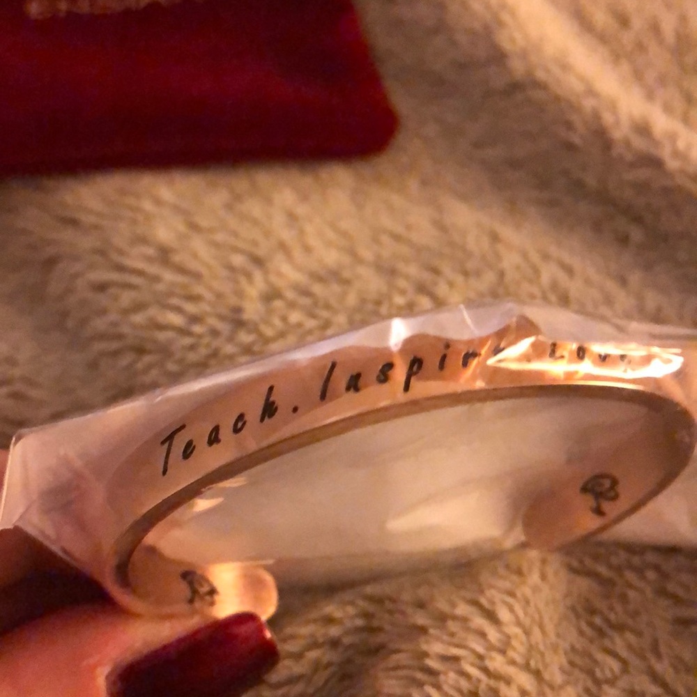 Teach inspire love cuff bracelet